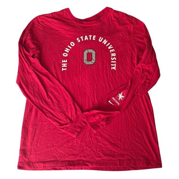 Nike Ohio State Red Crewneck Mens Size Large - Picture 1 of 6